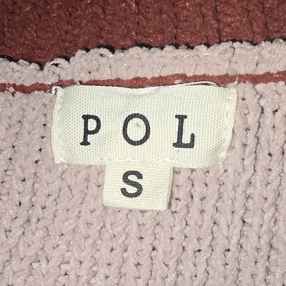 (J) POL Colorblock Knit Sweater in Red and Cream Size Small PTP is 30" - Picture 8 of 8